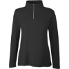 Custom Womens Fusion ChromaSoft™ Pique Quarter-Zip Pullover Black