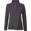 Custom Womens Fusion ChromaSoft™ Pique Quarter-Zip Pullover Carbon