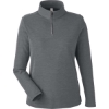 Custom Womens Fusion ChromaSoft™ Pique Quarter-Zip Pullover Carbon Heather