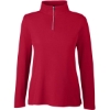 Custom Womens Fusion ChromaSoft™ Pique Quarter-Zip Pullover Classic Red