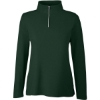Custom Womens Fusion ChromaSoft™ Pique Quarter-Zip Pullover Forest