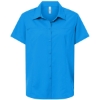 Custom Womens UltraUVP Shoreline Short Sleeve Staff Shirt Electric Blue