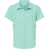 Custom Womens UltraUVP Shoreline Short Sleeve Staff Shirt Sea Glass