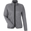 Custom Womens Venture Heathered Stripe Full-Zip Jacket Black/ White