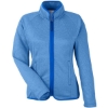 Custom Womens Venture Heathered Stripe Full-Zip Jacket True Royal/ White
