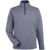 Custom Mens Venture Heathered Stripe Quarter-Zip Pullover Classic Navy/ White