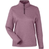Custom Womens Venture Heathered Stripe Quarter-Zip Pullover Burgundy/ White