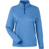 Custom Womens Venture Heathered Stripe Quarter-Zip Pullover True Royal/ White