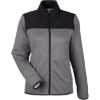 Custom Womens Venture Heathered Stripe Hybrid Jacket Black/ White