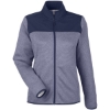 Custom Womens Venture Heathered Stripe Hybrid Jacket Classic Navy/ White