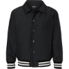 Custom Unisex Collared Varsity Jacket Black