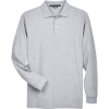 Custom Mens Pima Piqué Long Sleeve Polo Grey Heather