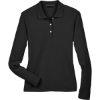 Custom Womens Pima Piqué Long Sleeve Polo Black
