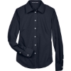 Custom Womens Crown Collection® Broadcloth Woven Dress Shirt Navy