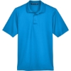 Custom Mens CrownLux Performance® Plaited Polo Ocean Blue