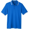 Custom Mens CrownLux Performance® Plaited Tipped Polo French Blue/ White