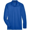 Custom Mens Tall CrownLux Performance® Plaited Long Sleeve Polo True Royal
