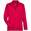 Custom Womens CrownLux Performance® Plaited Long Sleeve Polo Red
