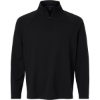Custom Mens Seaton Pebble Textured Quarter-Zip Pullover Black