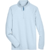 Custom Mens CrownLux Performance® Clubhouse Micro-Stripe Quarter-Zip Pullover Ocean Blue