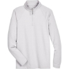 Custom Mens CrownLux Performance® Clubhouse Micro-Stripe Quarter-Zip Pullover Silver