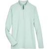 Custom Womens CrownLux Performance® Clubhouse Micro-Stripe Quarter-Zip Pullover Kelly Green
