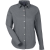 Custom Womens CrownLux Performance® Spencer Poplin Dress Shirt Graphite Melange