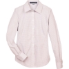 Custom Womens Crown Collection® Micro Tattersall Woven Dress Shirt White/ Burgundy/ Silver