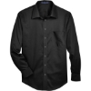 Custom Mens Crown Collection® Solid Stretch Twill Woven Dress Shirt Black