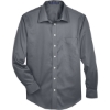 Custom Mens Crown Collection® Solid Stretch Twill Woven Dress Shirt Graphite
