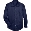 Custom Mens Crown Collection® Solid Stretch Twill Woven Dress Shirt Navy