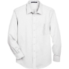 Custom Mens Crown Collection® Solid Stretch Twill Woven Dress Shirt White