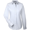 Custom Womens Crown Collection® Striped Woven Dress Shirt Silver/ White