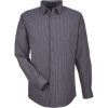 Custom Mens CrownLux Performance® Tonal Mini Check Woven Dress Shirt Carbon