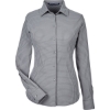 Custom Womens CrownLux Performance® Tonal Mini Check Woven Dress Shirt Graphite