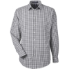 Custom Mens CrownLux Performance® Gingham Dress Shirt Graphite/ White