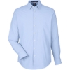 Custom Mens CrownLux Performance® Microstripe Dress Shirt French Blue/ White