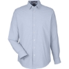 Custom Mens CrownLux Performance® Microstripe Dress Shirt Navy/ White