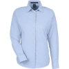 Custom Womens CrownLux Performance® Microstripe Dress Shirt French Blue/ White