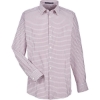 Custom Mens CrownLux Performance® Micro Windowpane Woven Dress Shirt Burgundy/ White