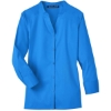 Custom Womens Crown Collection® Stretch Broadcloth Three-Quarter Sleeve Blouse French Blue