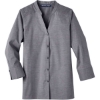 Custom Womens Crown Collection® Stretch Pinpoint Chambra Three-Quarter Sleeve Shirt Graphite