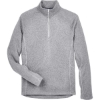 Custom Unisex Bristol Sweater Fleece Quarter-Zip Pullover Grey Heather