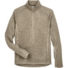 Custom Unisex Bristol Sweater Fleece Quarter-Zip Pullover Khaki Heather