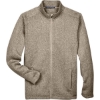 Custom Mens Bristol Full-Zip Sweater Fleece Jacket Khaki Heather