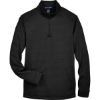 Custom Mens Newbury Mélange Fleece Quarter-Zip Pullover Black Heather