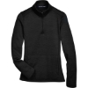 Custom Womens Newbury Mélange Fleece Quarter-Zip Pullover Black Heather
