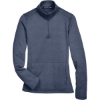 Custom Womens Newbury Mélange Fleece Quarter-Zip Pullover Navy Heather