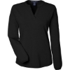 Custom Womens Raleigh Half-Placket Knit Top Black
