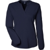 Custom Womens Raleigh Half-Placket Knit Top Navy